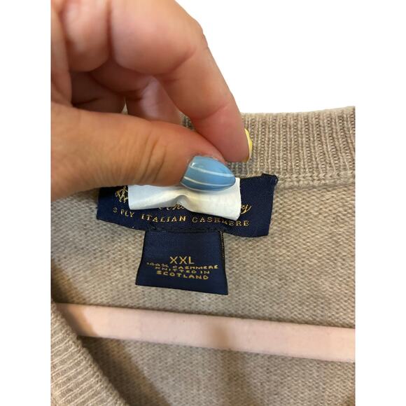 Brooks Brothers 3-Ply Cashmere V-Neck Sweater Men's Preppy Event Business XXL - Picture 6 of 7